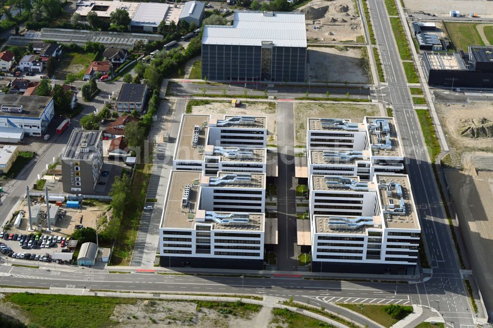 Ingolstadt from the bird's eye view: Office building on the IN-Campus on Eriagstrasse in the district Niederfeld in Ingolstadt in the state Bavaria, Germany