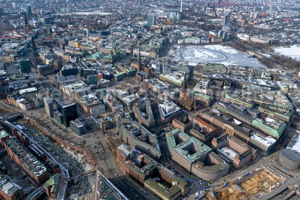 Hamburg from the bird's eye view: Office building Chilehaus Hamburg on Fischertwiete in Hamburg, Germany