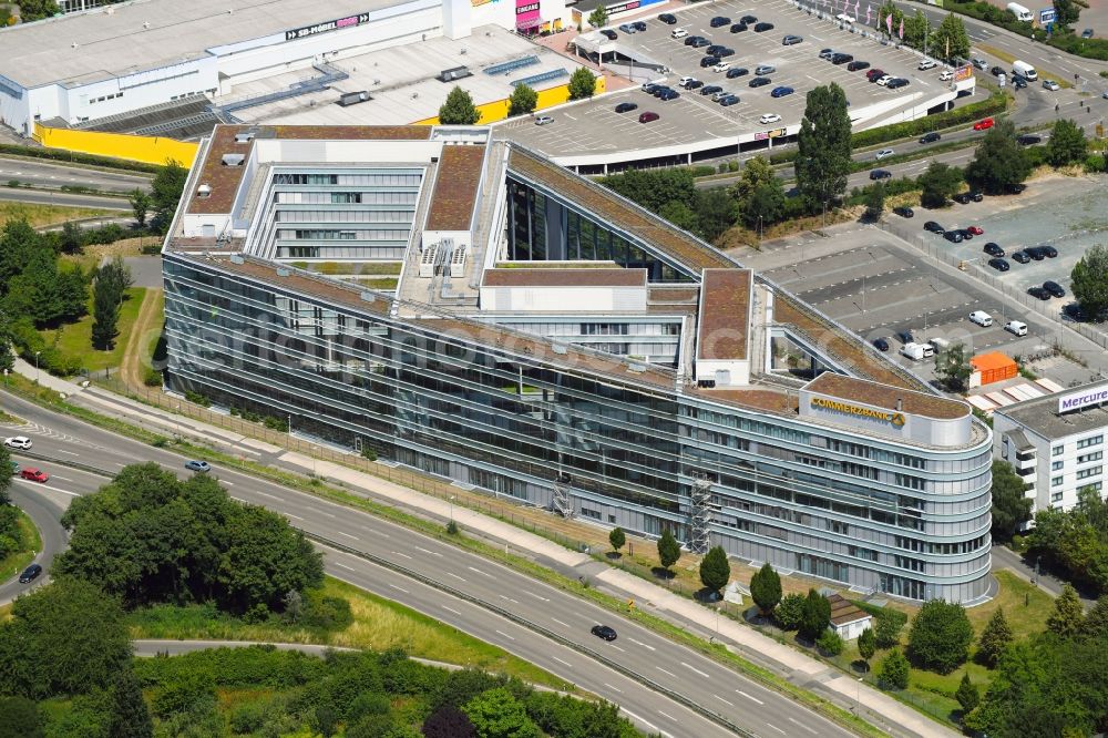Eschborn from the bird's eye view: Office building of Commerz Systems GmbH on Helfmann-Park in Eschborn in the state Hesse, Germany