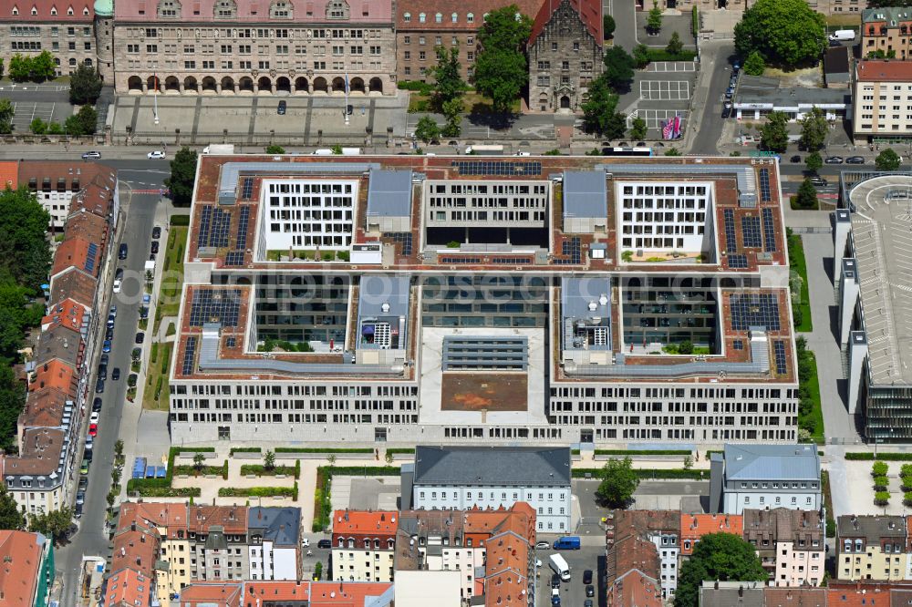 Aerial image Nürnberg - Office building of the administration and commercial building DATEV IT-Campus between Feuerleinstrasse, Adam-Klein-Strasse and Dr. Heimt-Sebiger-Strasse in the district Baerenschanze in Nuremberg in the state Bavaria, Germany