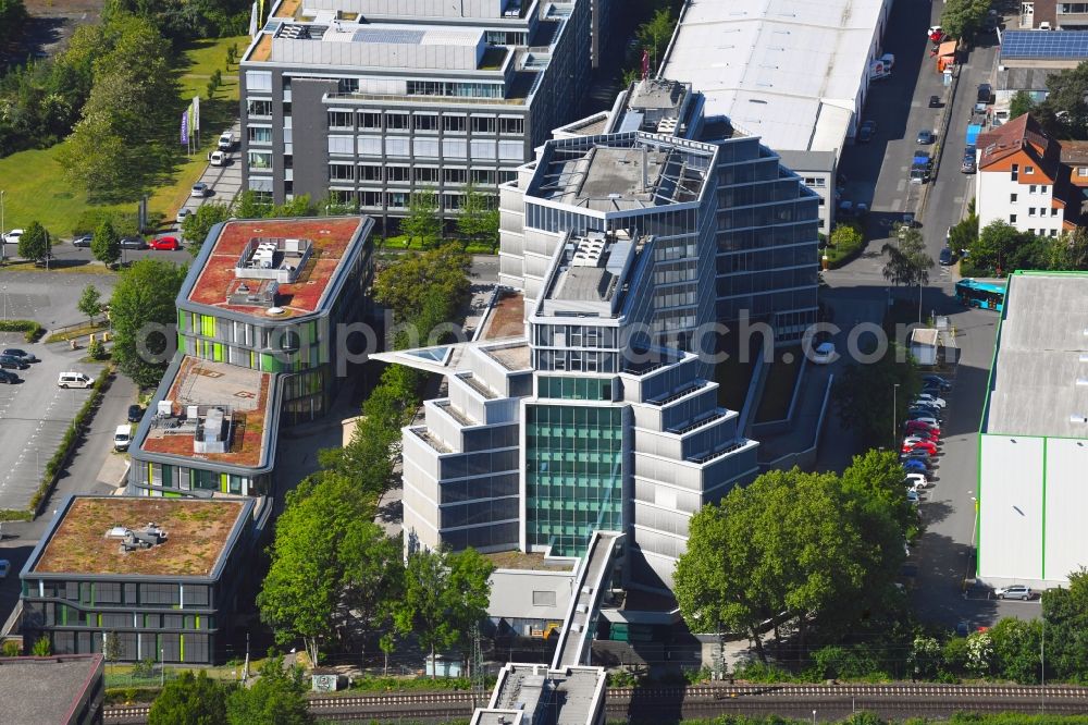 Aerial photograph Eschborn - Office building of Deutsche Gesellschaft fuer Internationale Zusammenarbeit (GIZ) GmbH on Dag-Hammarskjoeld-Weg in Eschborn in the state Hesse, Germany