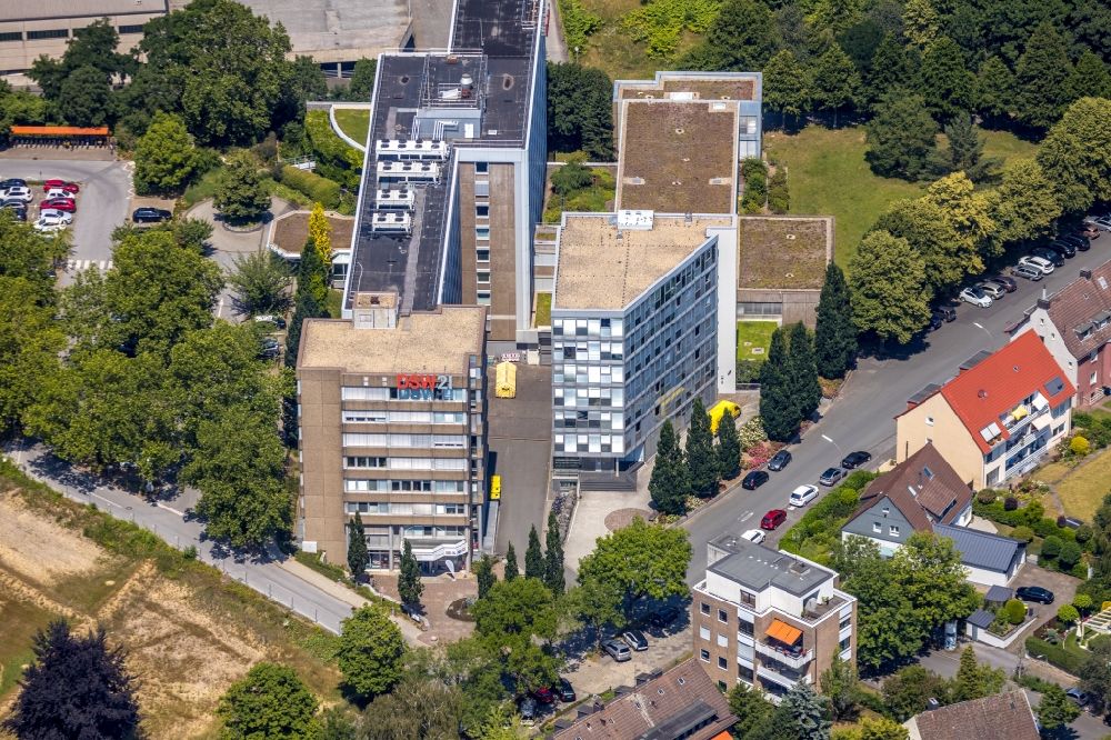 Aerial photograph Dortmund - Office building of Dortmunof Stadtwerke AG on Deggingstrasse in Dortmund in the state North Rhine-Westphalia, Germany