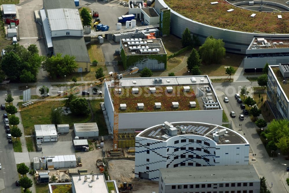 Berlin from the bird's eye view: Office building ECC Energy Competence Center dantech GmbH on Max-Planck-Strasse in the district Johannesthal in Berlin, Germany