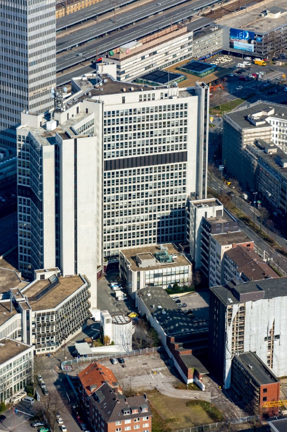 Aerial photograph Essen - Office building der RWE Systems AG in Essen in the state North Rhine-Westphalia