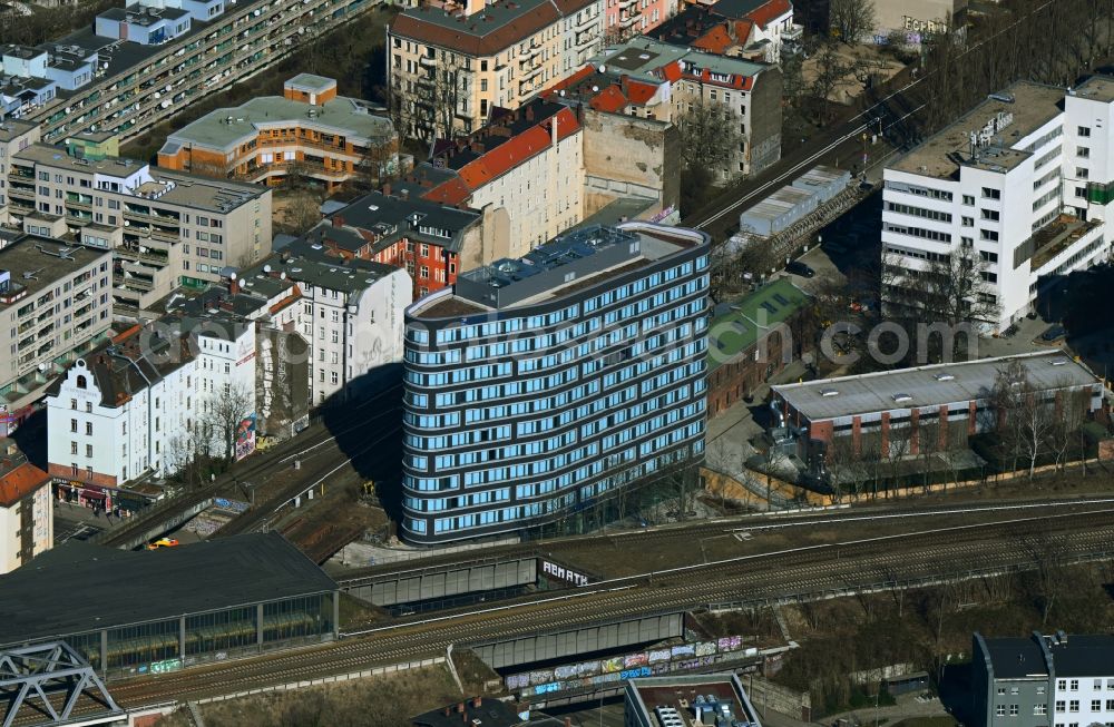 Berlin from above - Office building of EUREF-Campus 1-2 in the district Schoeneberg in Berlin, Germany