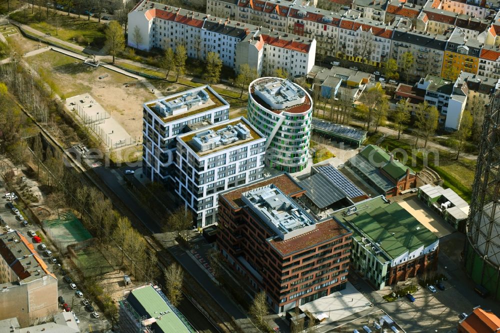 Aerial photograph Berlin - Office building on EUREF-Conpus on Torgauer Strasse in the district Schoeneberg in Berlin, Germany
