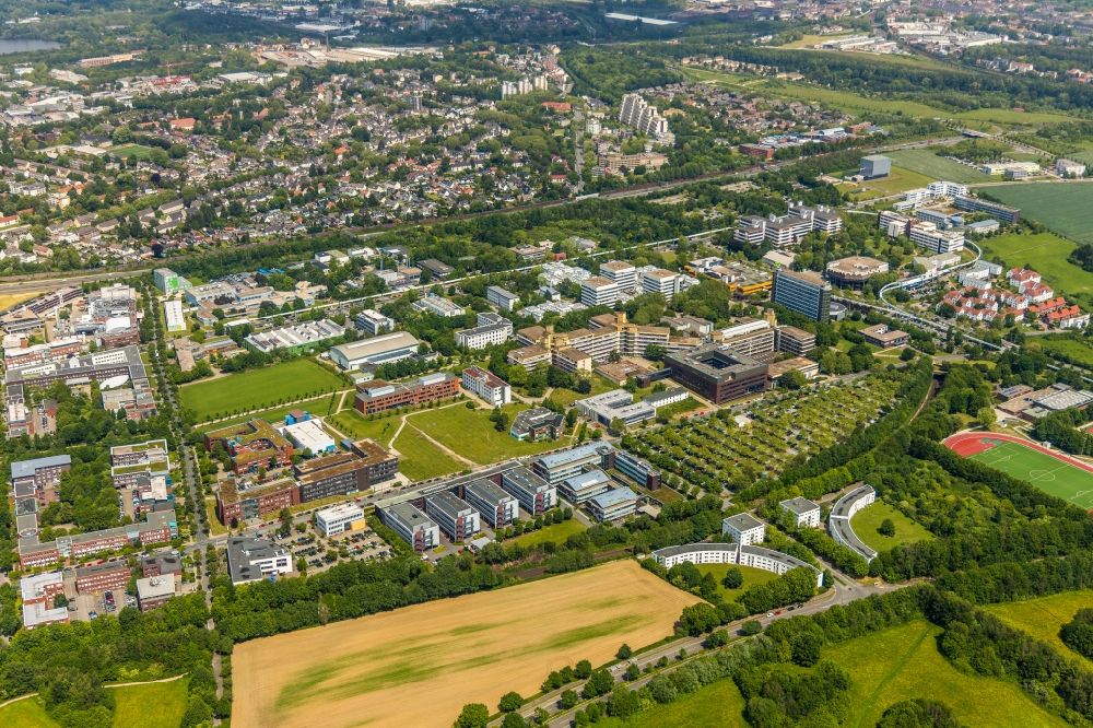 Aerial photograph Dortmund - Office building of Eurofins Inlab GmbH on Otto-Hahn-Strasse in the district Barop in Dortmund in the state North Rhine-Westphalia, Germany