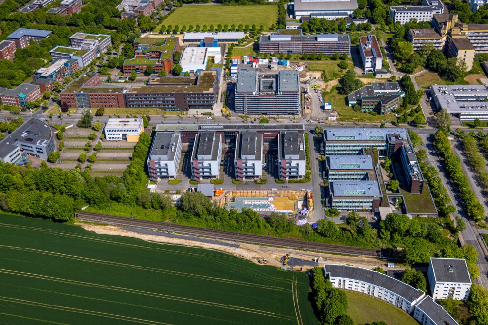 Dortmund from the bird's eye view: Office building of Eurofins Inlab GmbH on Otto-Hahn-Strasse in the district Barop in Dortmund in the state North Rhine-Westphalia, Germany