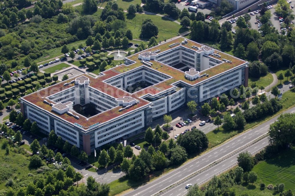 Aerial image Erfurt - Office building on Europaplatz with Thueringer Landesamt fuer Statistik in Erfurt in the state Thuringia, Germany