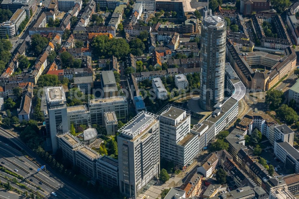 Aerial photograph Essen - Office building of Evonik Industries AG on Frau-Bertha-Krupp-Strasse in the district Suedviertel in Essen at Ruhrgebiet in the state North Rhine-Westphalia, Germany