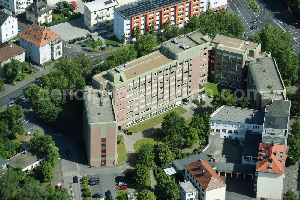 Aerial image Gießen - Office building of Geschaeftshauses of Familienkasse Giessen and of Jobcenter Giessen on Nordanlage in Giessen in the state Hesse, Germany