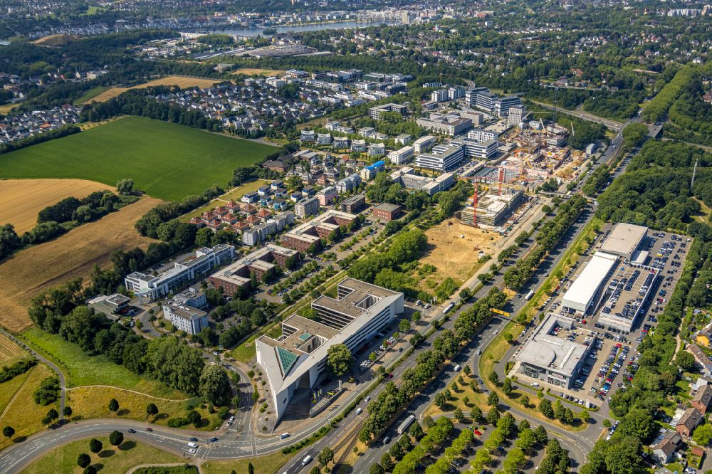 Aerial image Dortmund - office building on street Freie-Vogel-Strasse - Westfalendamm in the district Schueren-Neu in Dortmund at Ruhrgebiet in the state North Rhine-Westphalia, Germany