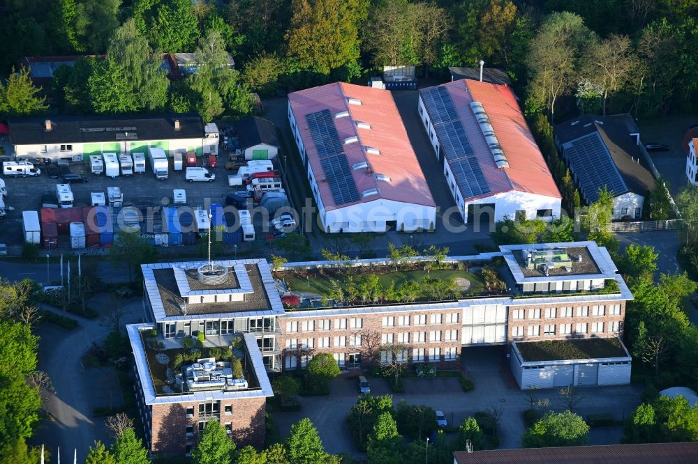 Aerial photograph Birkenwerder - Office building of Gegenbauer Holding SE & Co. KG on Triftweg in Birkenwerder in the state Brandenburg, Germany
