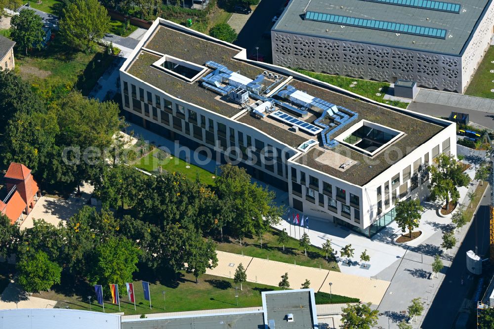 Potsdam from above - Office building of the administrative and commercial building Haus des Sports of the Landessportbund Brandenburg e.V. on the street Olympischer Weg in the district Potsdam West in Potsdam in the state Brandenburg, Germany
