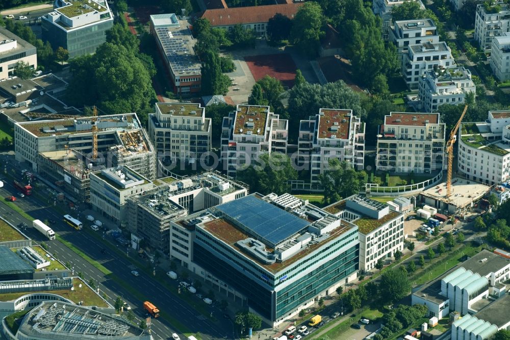 Berlin from above - Office building of KPMG AG Wirtschaftspruefungsgesellschaft on Klingelhoeferstrasse in Berlin, Germany