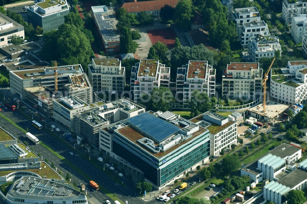 Aerial image Berlin - Office building of KPMG AG Wirtschaftspruefungsgesellschaft on Klingelhoeferstrasse in Berlin, Germany