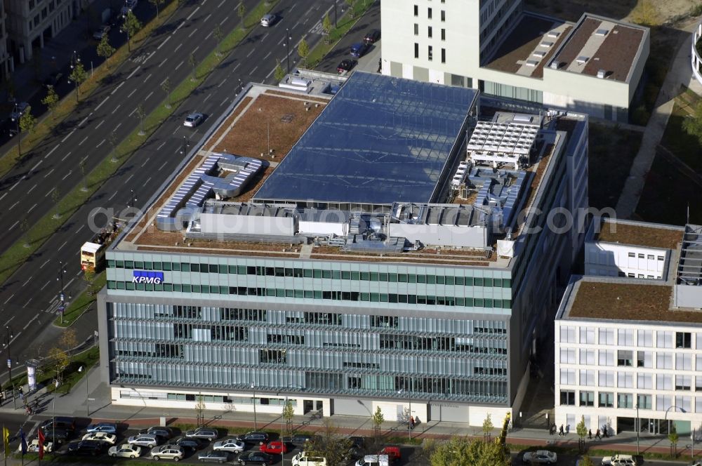 Aerial photograph Berlin - Office building of KPMG AG Wirtschaftspruefungsgesellschaft on Klingelhoeferstrasse in Berlin, Germany