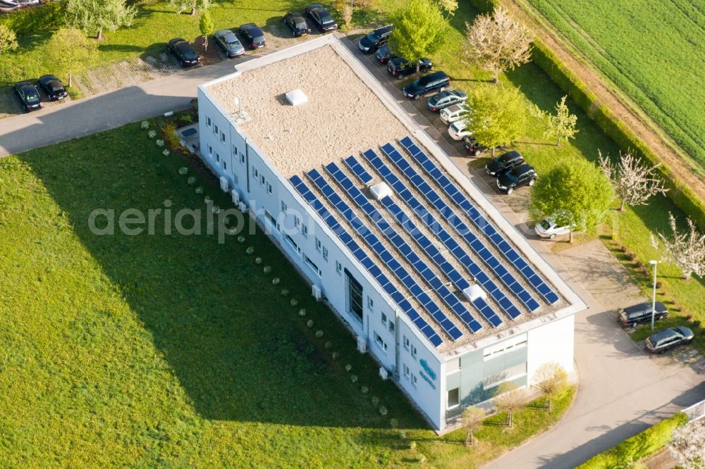 Stupferich from the bird's eye view: Office building of LEITWERK AG in Stupferich in the state Baden-Wurttemberg, Germany