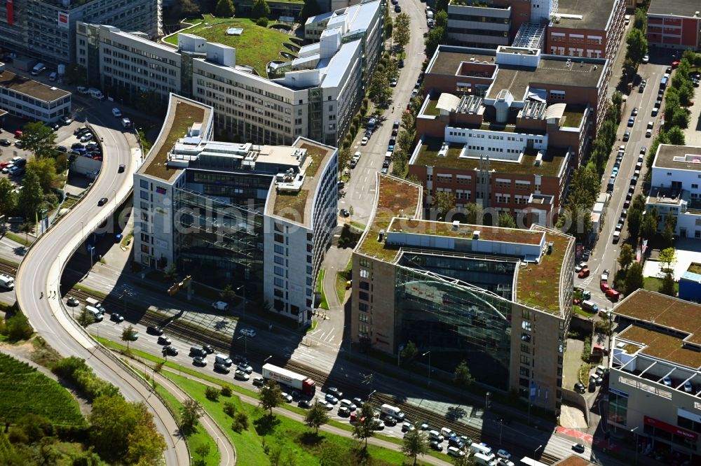 Stuttgart from above - Office building on Leitzstrasse in Stuttgart in the state Baden-Wuerttemberg, Germany