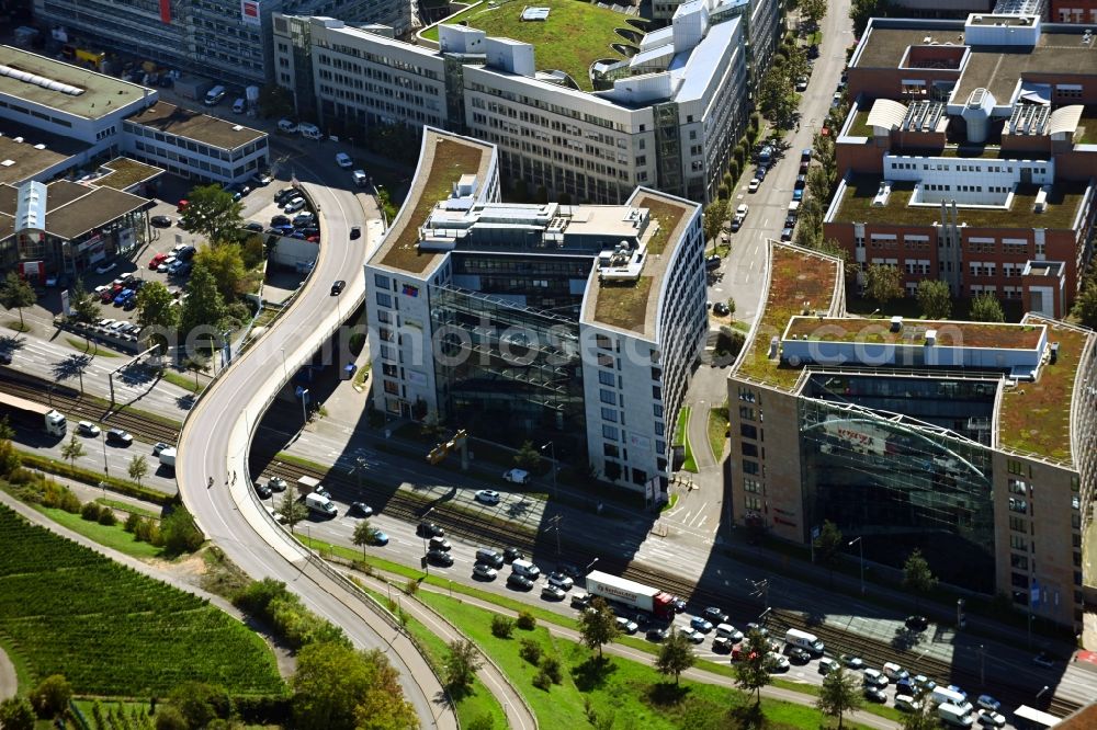 Stuttgart from the bird's eye view: Office building on Leitzstrasse in Stuttgart in the state Baden-Wuerttemberg, Germany