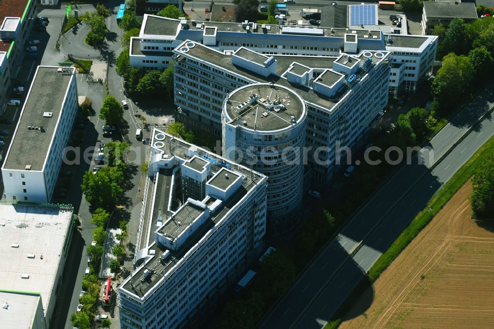 Aerial photograph Eschborn - Office building on Ludwig-Erhard-Strasse in Eschborn in the state Hesse, Germany
