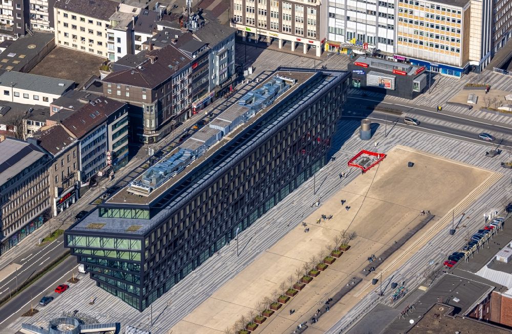 Aerial photograph Duisburg - Office building Mercator One on Mercatorstrasse in Duisburg at Ruhrgebiet in the state North Rhine-Westphalia, Germany