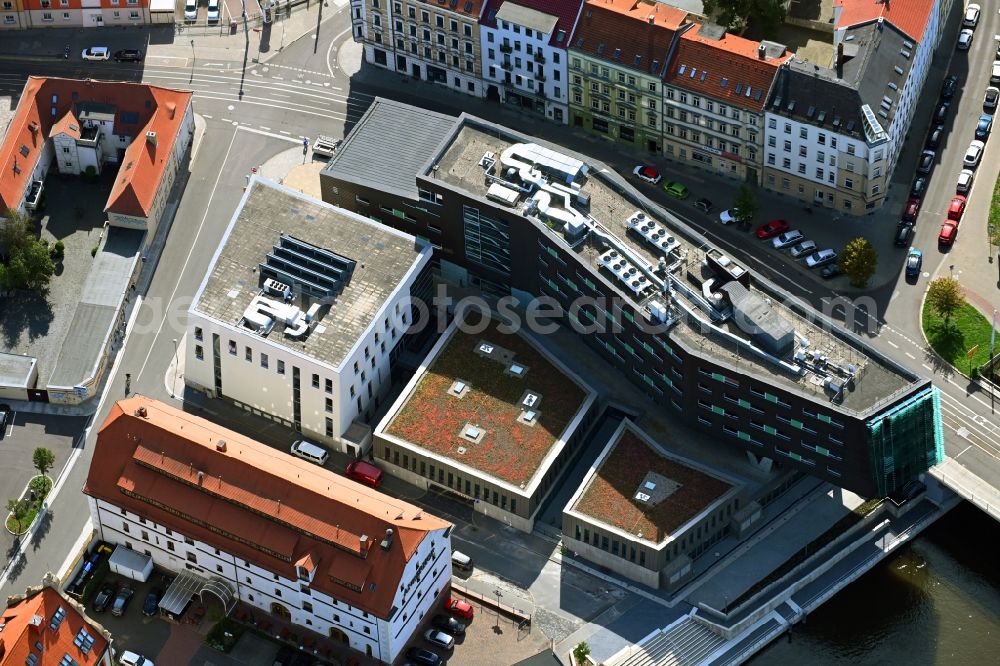 Aerial image Halle (Saale) - Office building of the Mitteldeutsches Multimediazentrum in Halle (Saale) in the state Saxony-Anhalt, Germany