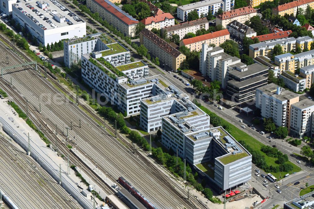 Aerial photograph München - Office building on street Landsberger Strasse in the district Laim in Munich in the state Bavaria, Germany