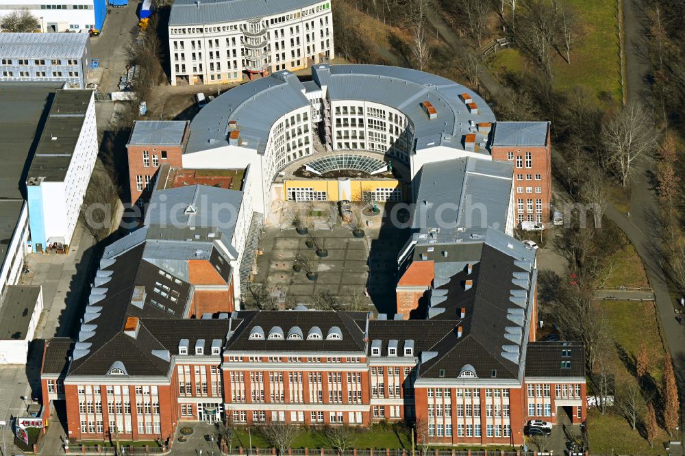 Aerial image Berlin - Office building on street Herzbergstrasse in the district Lichtenberg in Berlin, Germany