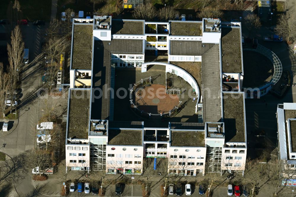 Berlin from above - Office building on street Havemannstrasse in the district Marzahn in Berlin, Germany
