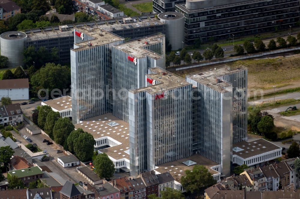 Düsseldorf from above - Office building RWI4 on Voelklinger Strasse in Duesseldorf at Ruhrgebiet in the state North Rhine-Westphalia, Germany