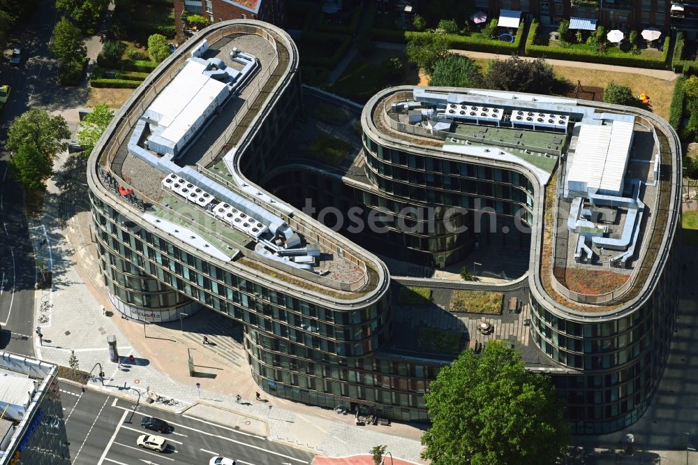 Hamburg from the bird's eye view: Office building Securvita at the Lohmuelenstrasse in the district Hohenfelde in Hamburg, Germany