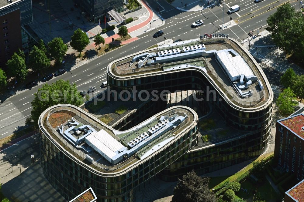 Aerial image Hamburg - Office building Securvita at the Lohmuelenstrasse in the district Hohenfelde in Hamburg, Germany