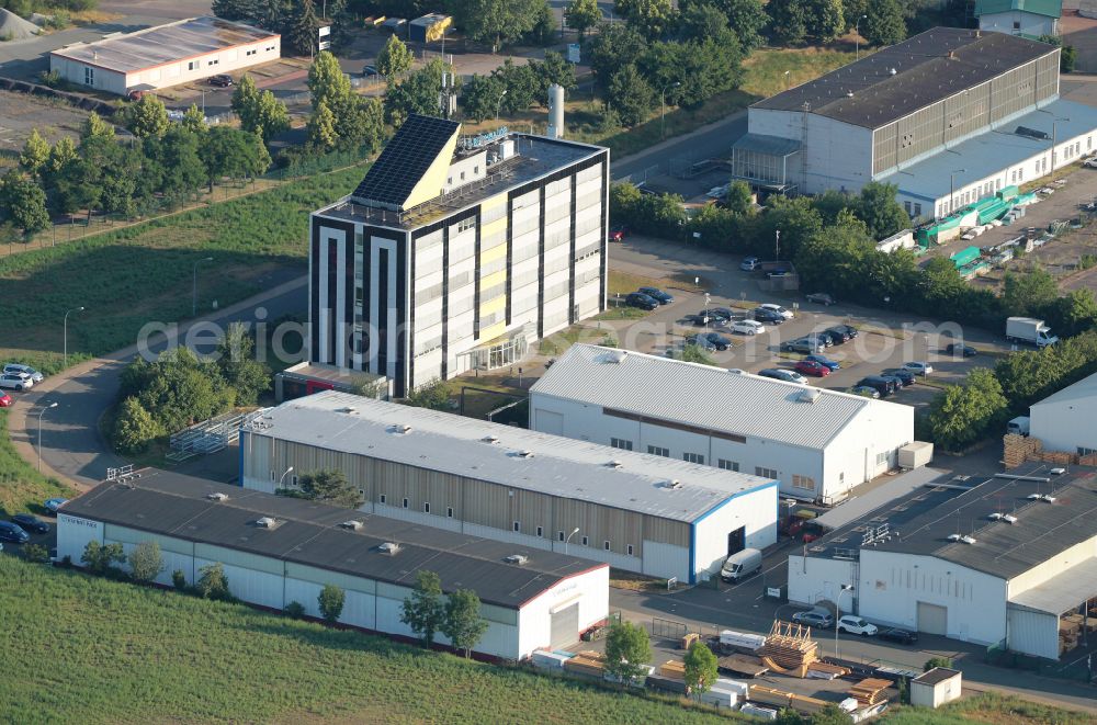 Arnstadt from above - Office building Solarhaus on street Dr.-Bonnet-Weg in the district Rudisleben in Arnstadt in the state Thuringia, Germany