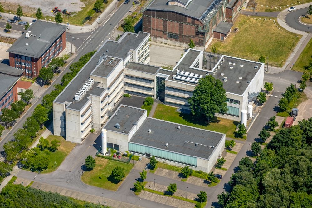 Dortmund from above - Office building of temicon GmbH on Konrad-Adenauer-Allee in Dortmund in the state North Rhine-Westphalia, Germany