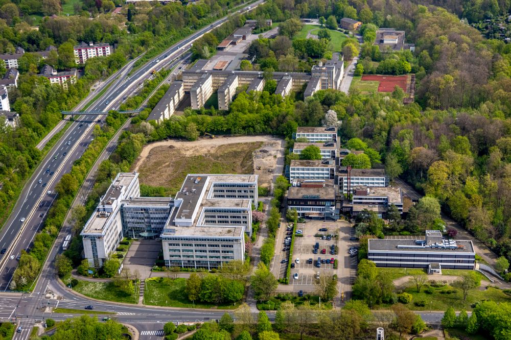 Aerial image Essen - Office building on Theodor-Althoff-Strasse in Essen in the state North Rhine-Westphalia, Germany