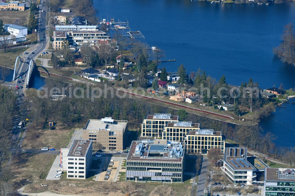 Potsdam from above - Office building THINK CAMPUS Potsdam in the district Nedlitz in Potsdam in the state Brandenburg, Germany