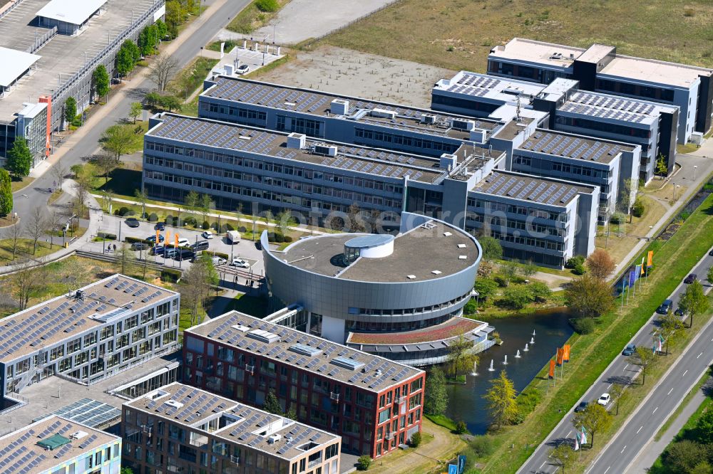 Wolfsburg from the bird's eye view: Office building of Volkswagen Group IT Services GmbH on street Major-Hirst-Strasse in the district Hageberg in Wolfsburg in the state Lower Saxony, Germany