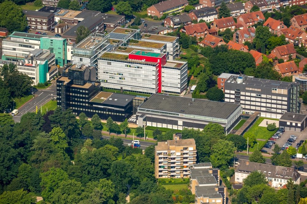 Aerial photograph Münster - Office building of the administrative and business center of the West German lottery GmbH + Co. OHG in Muenster in North Rhine-Westphalia
