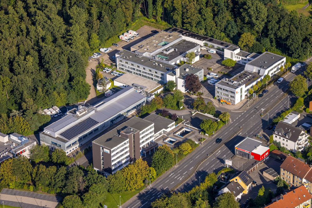 Aerial image Hagen - Office building Zentrum fuer Transfusionsmedizin Hagen in Hagen at Ruhrgebiet in the state North Rhine-Westphalia, Germany