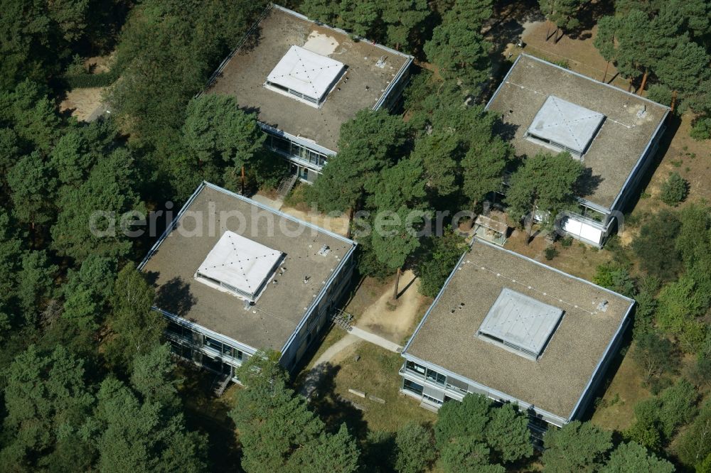 Aerial image Krausnick - Office buildings in the Tropical- Islands- Allee in Krausnick-Gross Wasserburg in the state Brandenburg