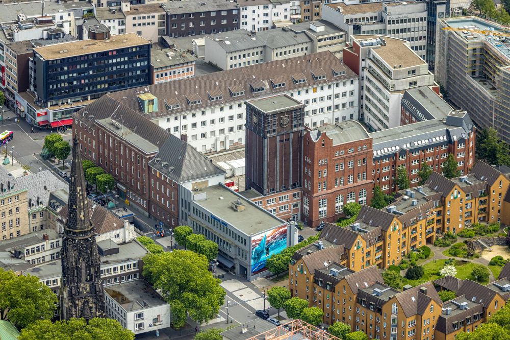 Aerial photograph Bochum - Office building on Junggesellenstrasse - Viktoriastrasse - Willy-Brand-Platz in Bochum at Ruhrgebiet in the state North Rhine-Westphalia, Germany