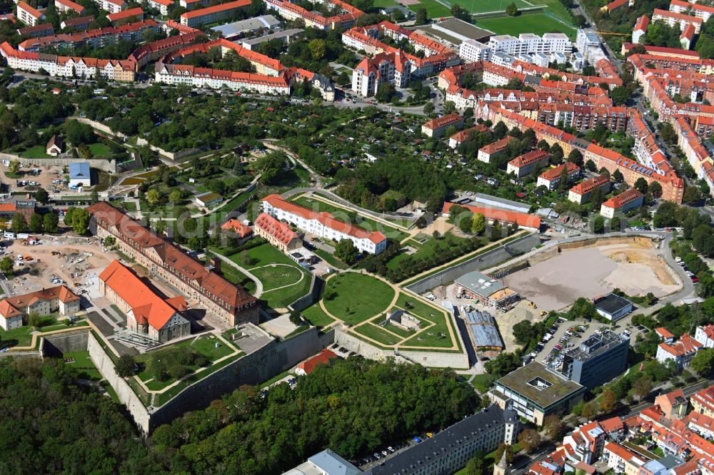 Aerial image Erfurt - Conversion to the Federal Garden Show on Fragments of the fortress Petersberg in the district Altstadt in Erfurt in the state Thuringia, Germany
