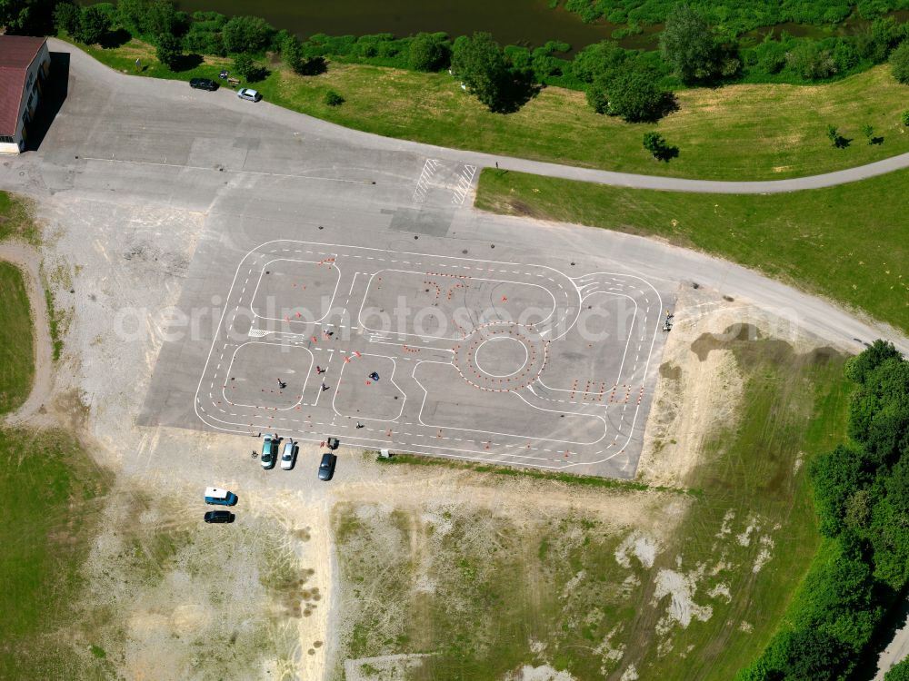 Aerial image Riedlingen - Practice area and road of the traffic practice area on street Unterriedstrasse in Riedlingen in the state Baden-Wuerttemberg, Germany