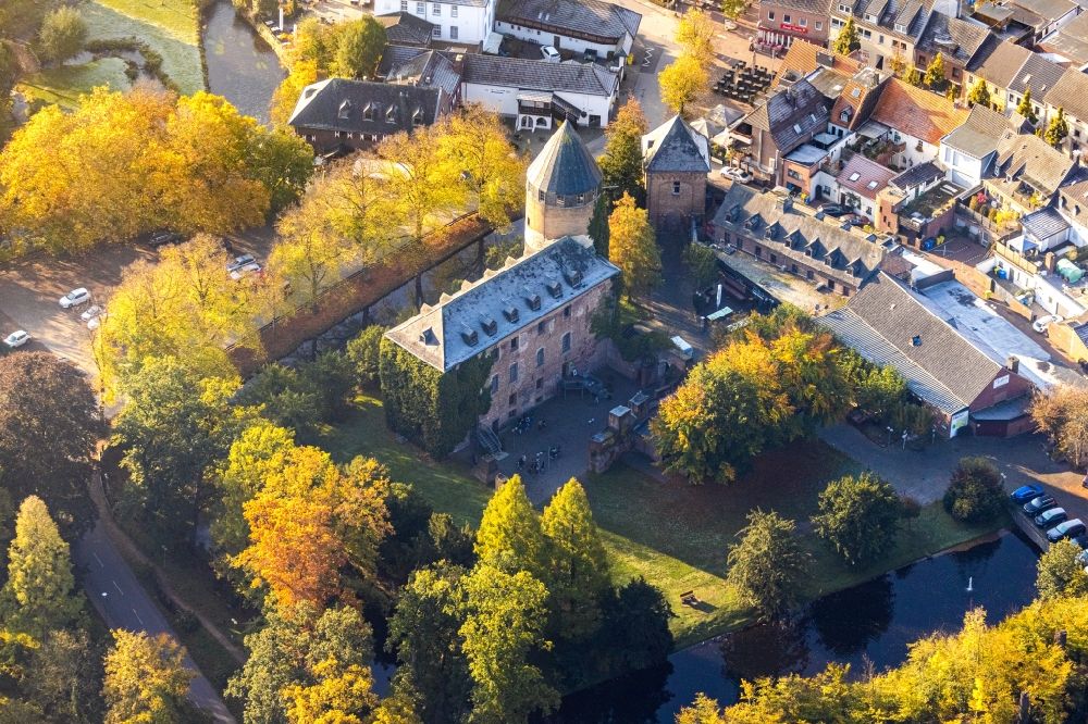 Brüggen from the bird's eye view: Castle of the fortress in Brueggen in the state North Rhine-Westphalia, Germany
