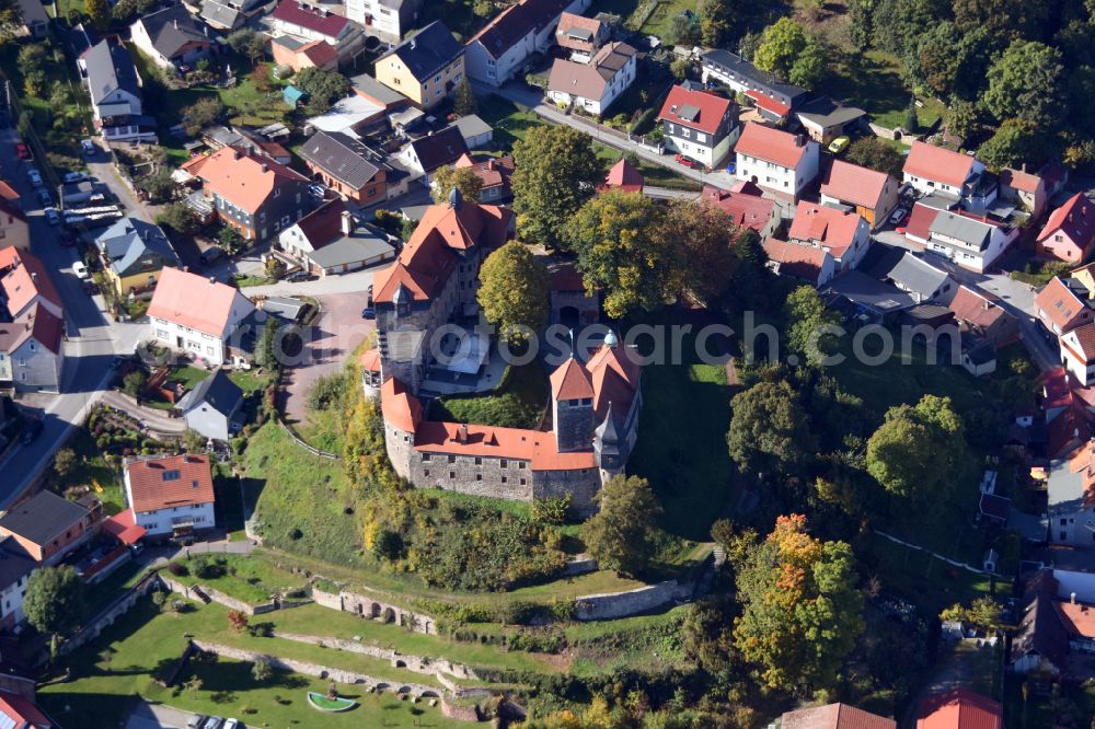 Aerial image Elgersburg - Castle of the fortress in Elgersburg in the state Thuringia, Germany