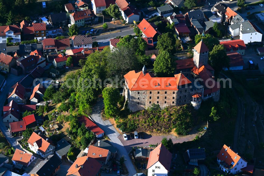 Aerial image Elgersburg - Castle of the fortress on street Burgstrasse in Elgersburg at Thueringer Wald in the state Thuringia, Germany