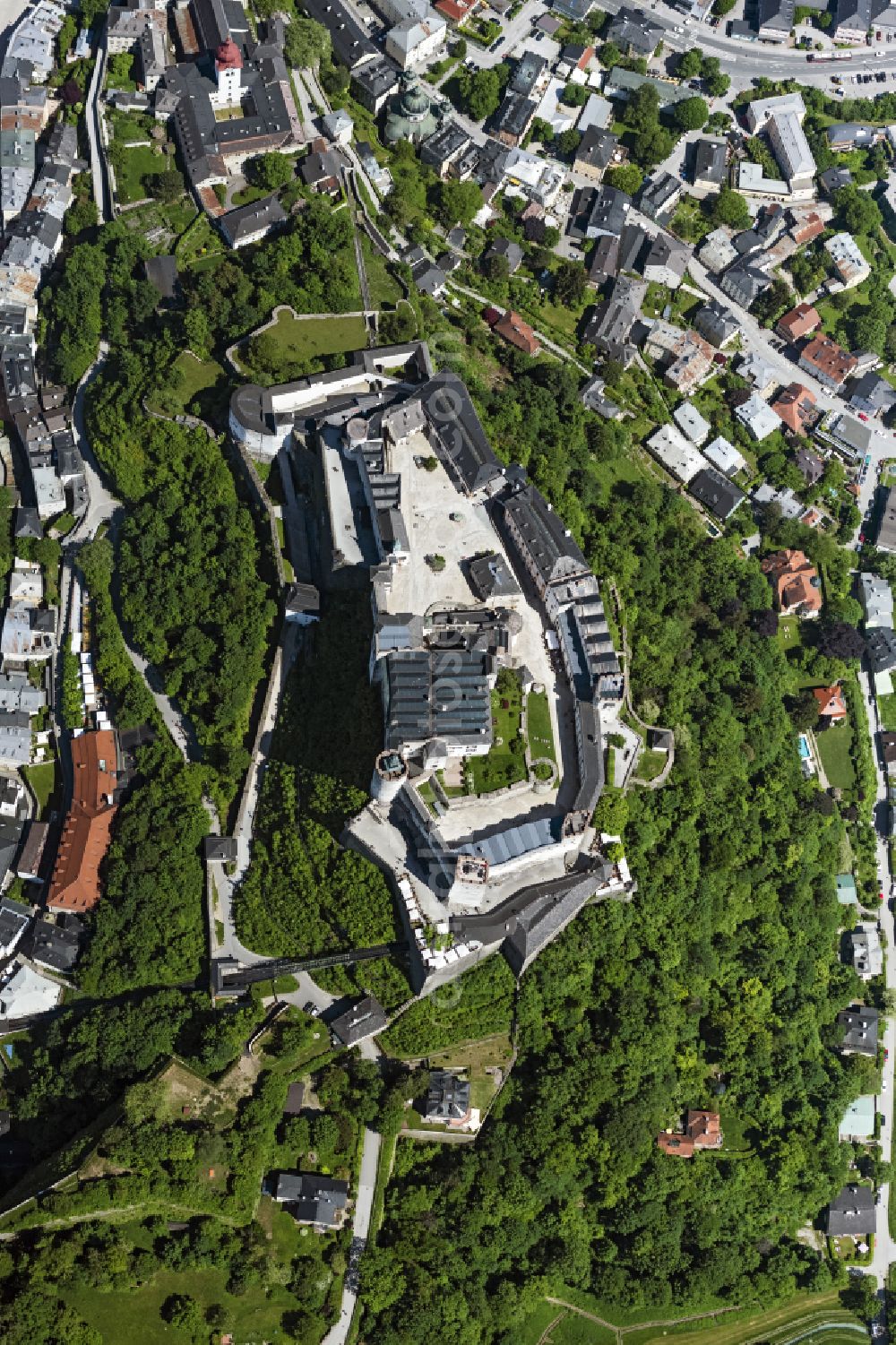 Aerial photograph Salzburg - Castle of the fortress Festung Hohensalzburg in Salzburg in Austria