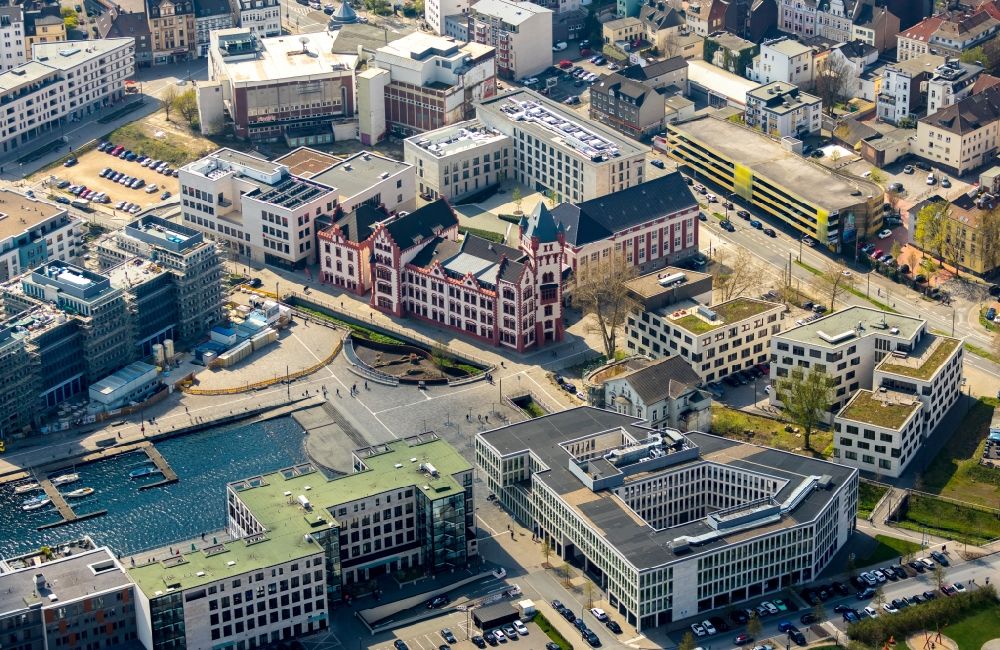 Aerial photograph Dortmund - Castle of the fortress Hoerof Burg with Fundamenten of Hoerof Burg in of Ausgrabungsflaeche in Dortmund in the state North Rhine-Westphalia, Germany