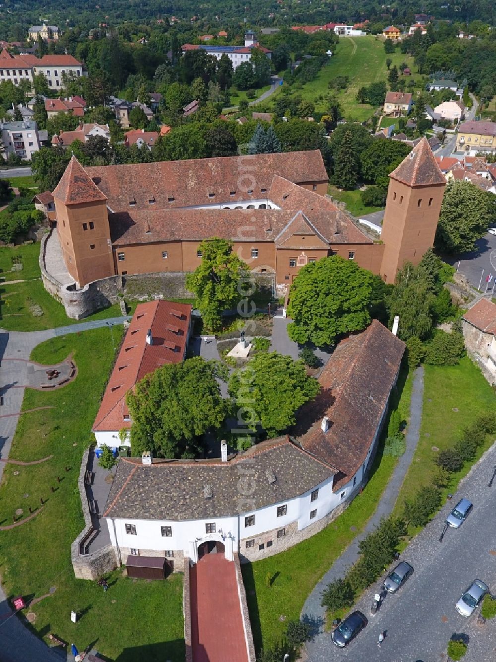 Aerial photograph Köszeg - Castle of the fortress Jurisics Castle in Koeszeg in Vas, Hungary